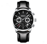 Stylish Men's Black Gold Steel Sports Watch with 3 Eyes