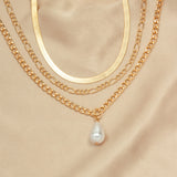 Gold-Plated Pearl Necklace for Stylish Women
