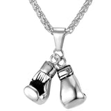 Gold Stainless Steel Boxing Glove Pendant Necklace