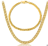 18K Gold Jewelry Set - Bracelet and Necklace