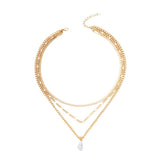 Gold-Plated Pearl Necklace for Stylish Women