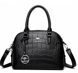 Crocodile Leather Backpack with Dual Straps