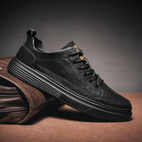 Trendy Pu Leather Men's Breathable Casual Trainers