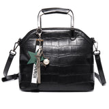 Crocodile Leather Backpack with Dual Straps