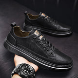Trendy Pu Leather Men's Breathable Casual Trainers