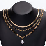Gold-Plated Pearl Necklace for Stylish Women