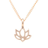 Gold and Silver Alloy Lotus Short Necklace