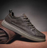 Trendy Pu Leather Men's Breathable Casual Trainers