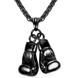 Gold Stainless Steel Boxing Glove Pendant Necklace