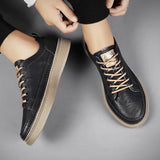 Trendy Pu Leather Men's Breathable Casual Trainers